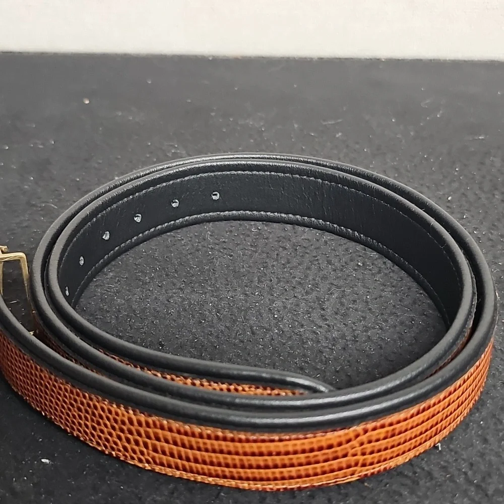 QUIN BRONZE BUCKLE CROC EMBOSSED BELT BFPM-02-044